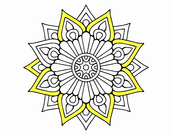 Un mandala destello floral