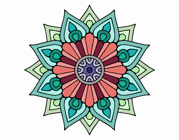 Un mandala destello floral