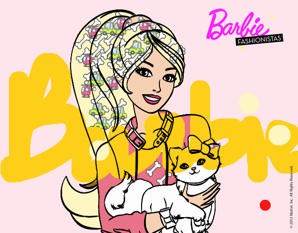 Barbie con su linda gatita