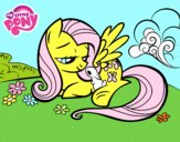 Fluttershy con un conejito