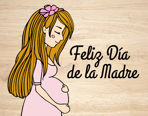 Mamá embarazada en el día de la madre