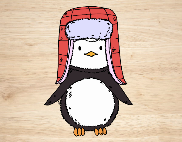 Pingüino con gorro