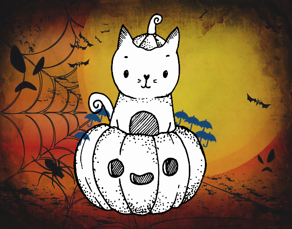 Un gatito de Halloween