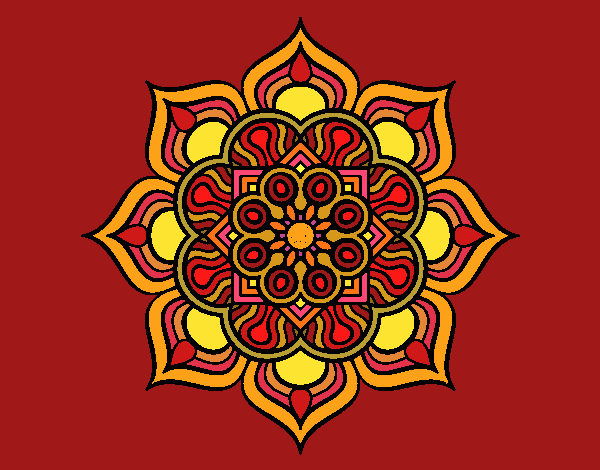 Mandala flor de fuego