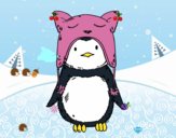 Pingüino con gorrito divertido