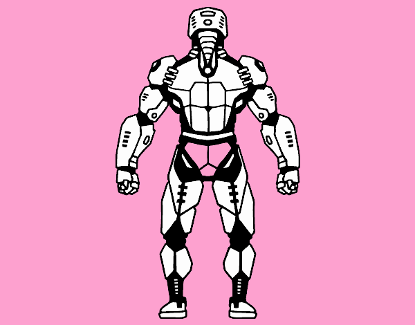 Robot luchador de espaldas