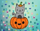 Un gatito de Halloween