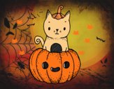 Un gatito de Halloween