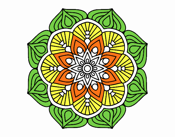 Un mandala de flor oriental