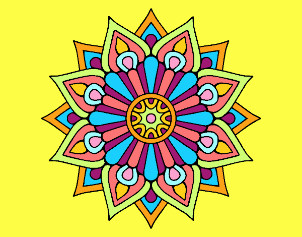 Un mandala destello floral