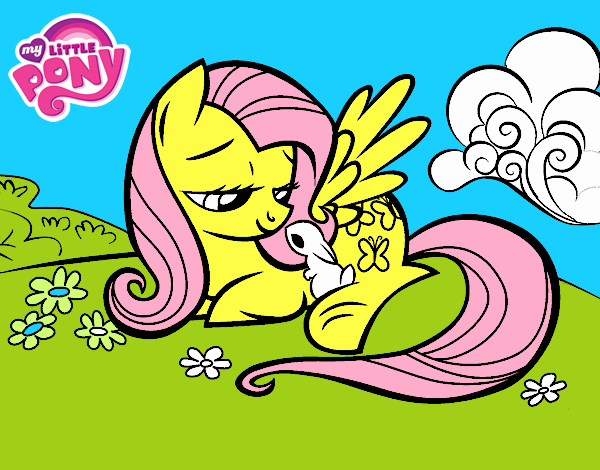 Fluttershy con un conejito