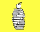 Libros y manzana