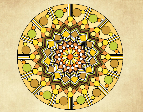 Mandala flor con círculos