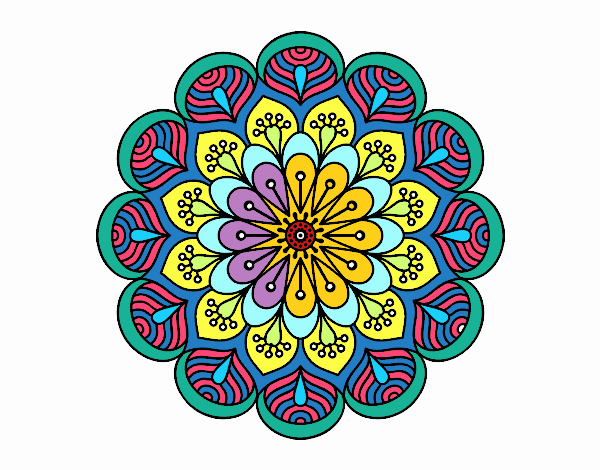 Mandala flor y hojas