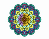 Mandala flor y hojas