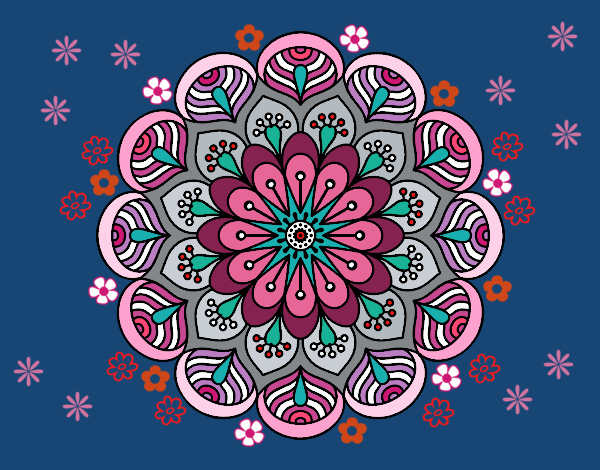 Mandala flor y hojas