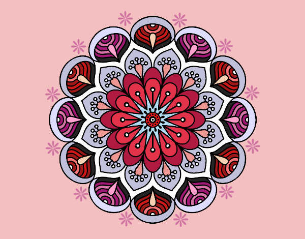 Mandala flor y hojas