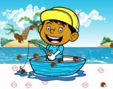 Niño pescando