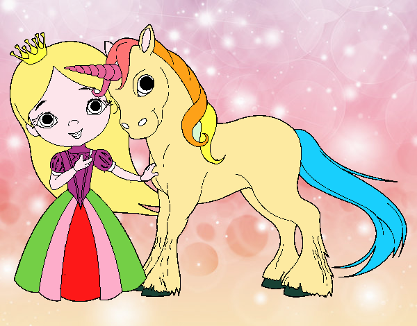 Princesa y unicornio