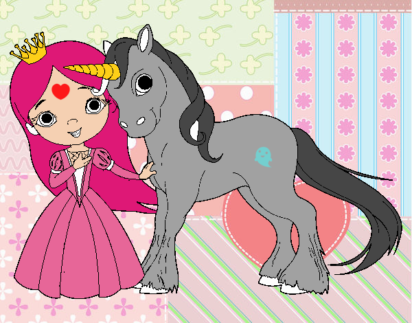 Princesa y unicornio