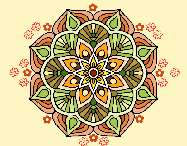 Un mandala de flor oriental