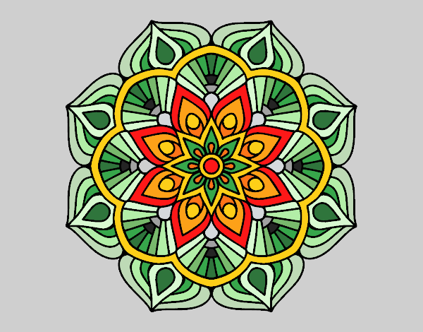 Un mandala de flor oriental