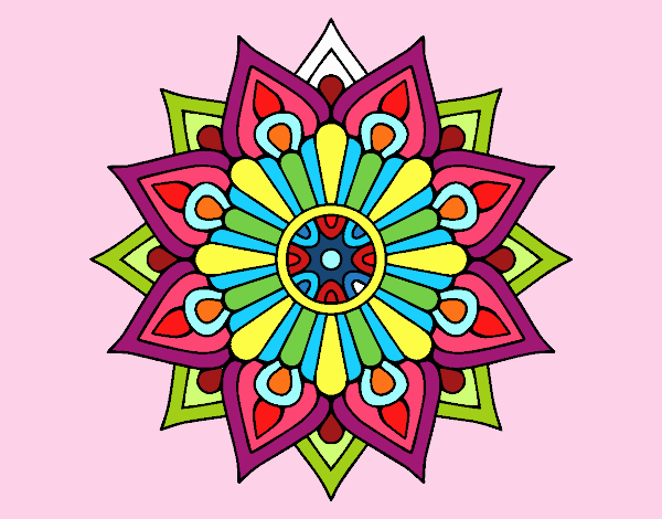 Un mandala destello floral