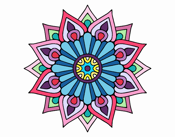 Un mandala destello floral