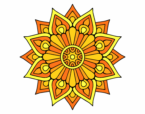 Un mandala destello floral