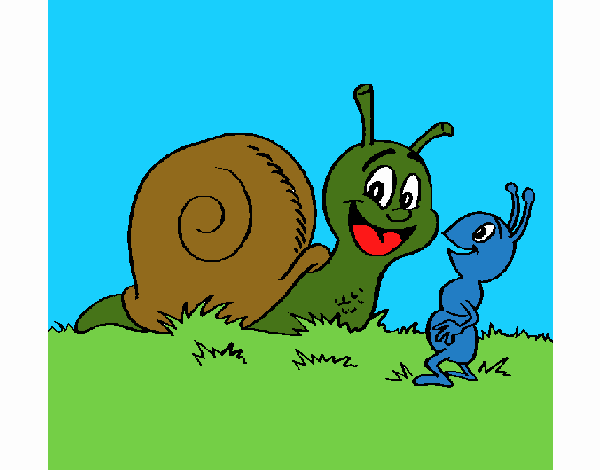 Caracol y hormiguita