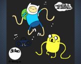 Finn y Jake escuchando música