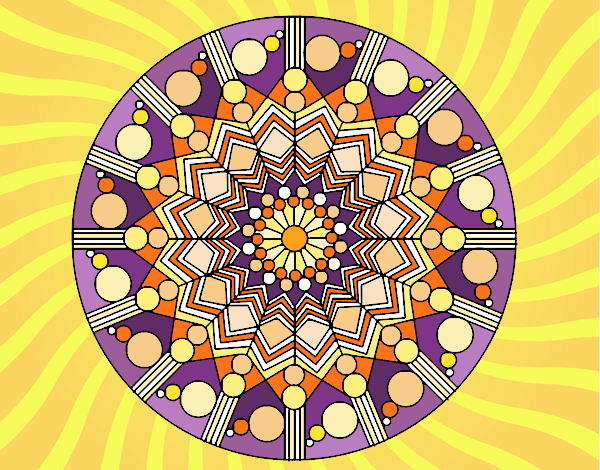 Mandala flor con círculos