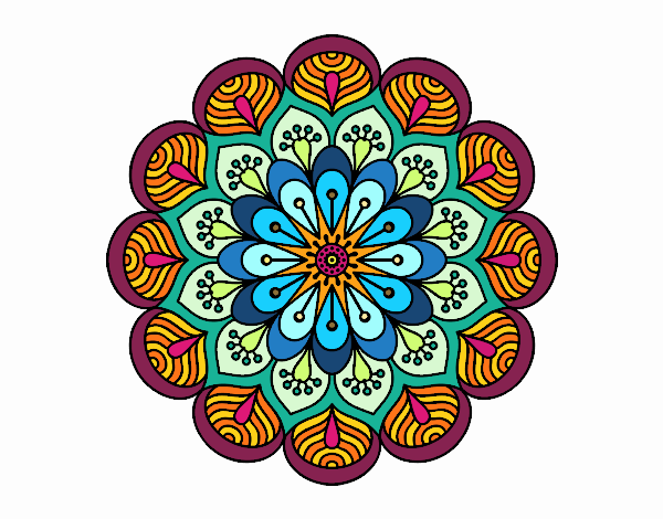 Mandala flor y hojas