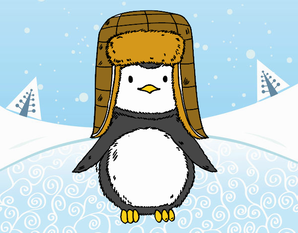 Pingüino con gorro