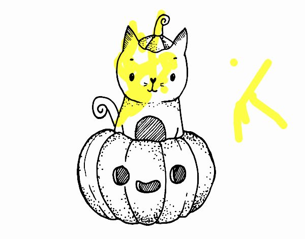 Un gatito de Halloween