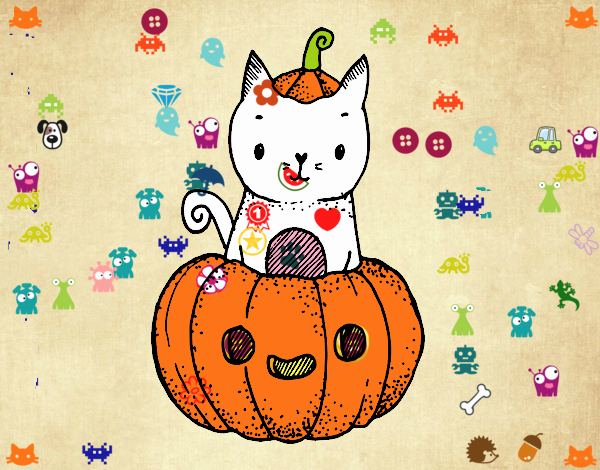 Un gatito de Halloween