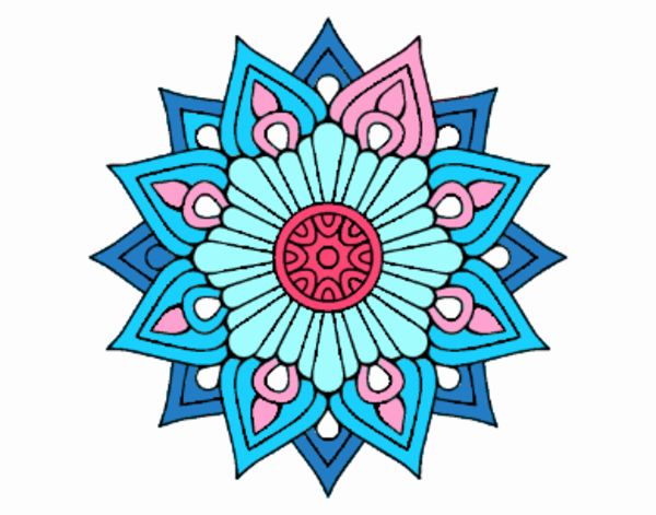 Un mandala destello floral