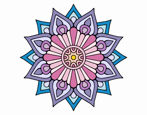 Un mandala destello floral