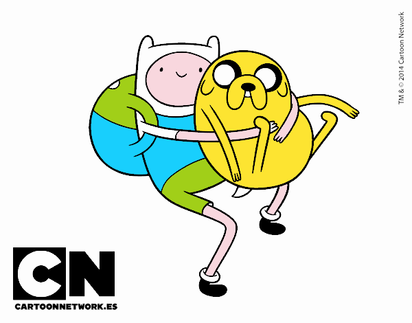 Finn y Jake abrazados