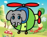 Helióptero con elefante