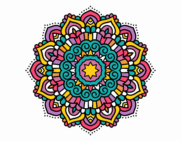 Mandala estrella decorada