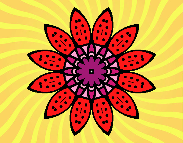 Mandala flor con pétalos