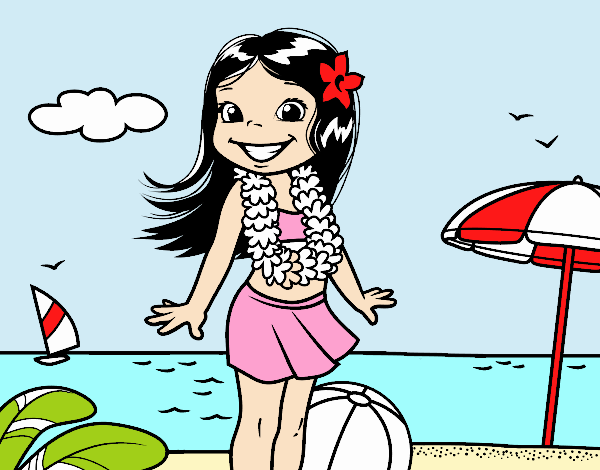 Niña en la playa