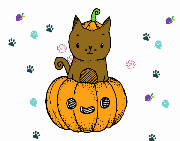 Un gatito de Halloween