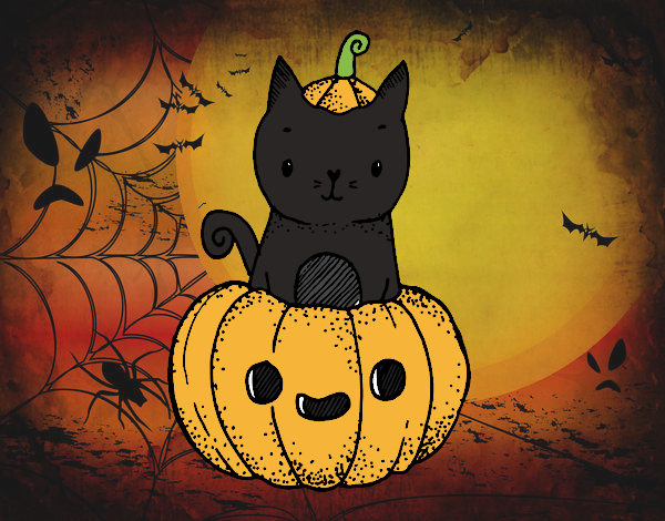 Un gatito de Halloween