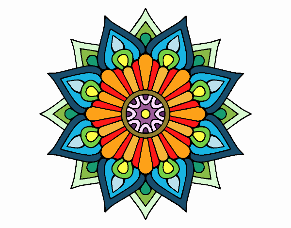 Un mandala destello floral