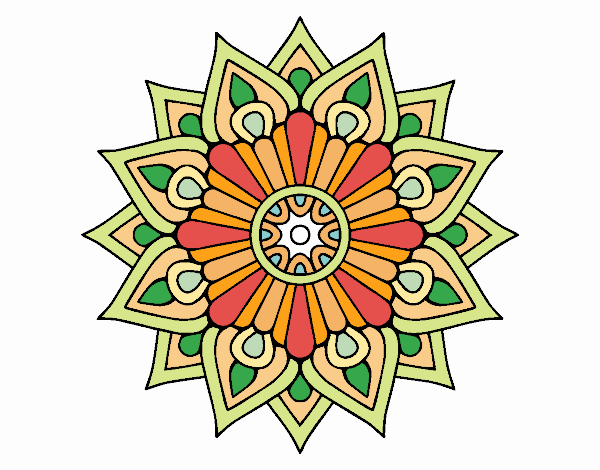 Un mandala destello floral