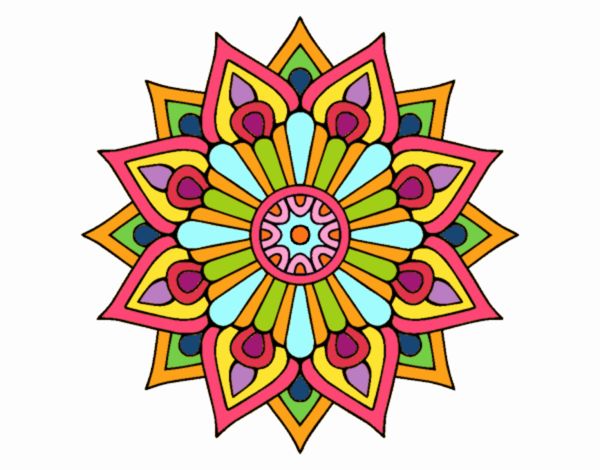 Un mandala destello floral