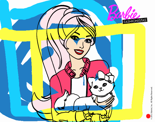 Barbie con su linda gatita