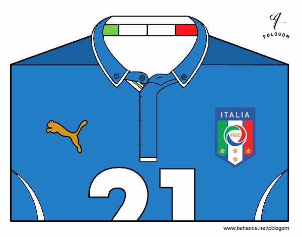 Camiseta del mundial de fútbol 2014 de Italia